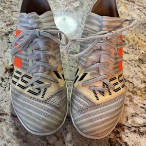 Adidas Gray and Orange Messi Athletic Shoes